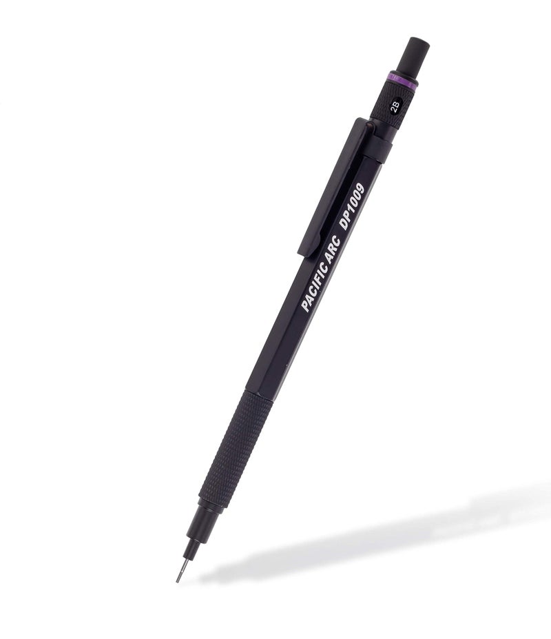 Pacific Arc Chromagraph Metal Mechanical Pencil .9 mm Black Barrel Mechanical Pencil with Built In Lead Pencil Grade Indicator, Lead Pencil Holder for Drafting, Sketching, and Drawing - Image 1
